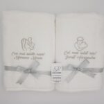 Set 2 Prosoape de baie 100% bumbac "Cel mai iubit nas/nasa" , 620 GSM