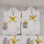 Set 2 Halate de baie bumbac personalizate + 2 Prosoape de corp -Cadouri nasi