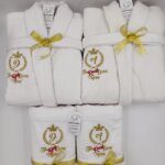 Set 2 Halate de baie bumbac personalizate + 2 Prosoape de corp 'The Big Boss'' si ''The Real Boss''