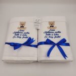 Prosoape personalizate prin broderie pentru nasii de botez pentru baiat SP8