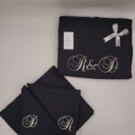 Lenjerie de pat bumbac personalizata culoarea neagra- Cadouri nasi