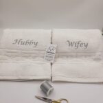 Set 2 prosoape standard Hubby/Wifey