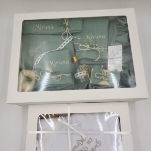 Home 72 Set complet botez – Trusou personalizat din muselina si Set pentru baita de a doua zi personalizat 5